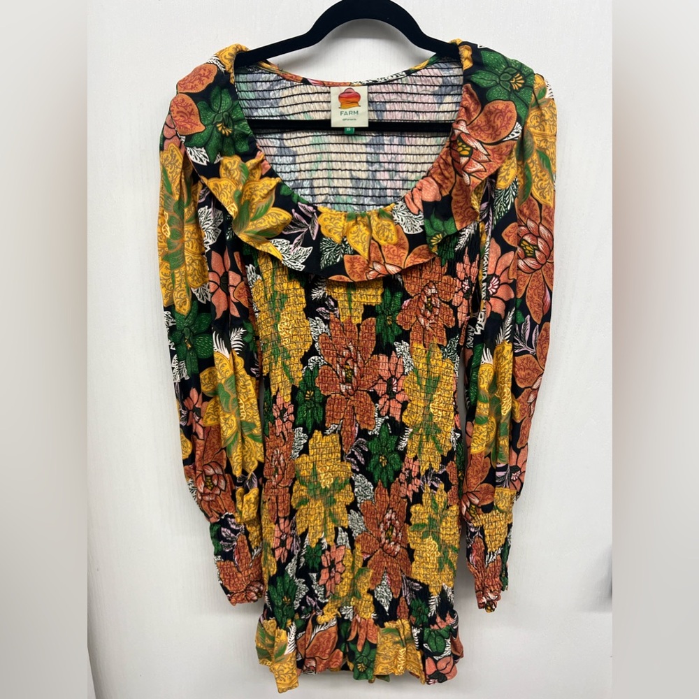 Farm Rio Black Garden Lenzing Dress